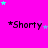 *Shorty* text repeated across a bright pink background with scattered cyan and purple stars; the rightmost star cluster shifts position between observations.