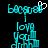 Two side-by-side cyan pixelated text designs on black background, one with a white heart symbol above the top-right letter and the other without.
