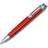 Red and silver pen on white background with pixelated text about life being like a pen.