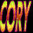 Pixelated static icon displaying stylized text with gradient colors on a black background.