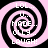 Four identical spiral patterns with pink and black stripes, each containing white text reading 'LOL... U... MADE... OLLY... LAUGH!' in a pixelated font.