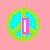 Four quadrant with distinct backgrounds and symbols: pink, green, cyan, gray. Each quadrant contains a peace sign with overlaid text or shapes