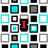 Pixelated of cyan, white, gray, and black squares with pink text reading "I Love Nick 1-30-08" on a static background