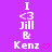 Purple background with white text 'I <3 Jill & Kenz' and a pink heart symbol, displayed in two identical side-by-side frames.