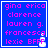 Blue background with pink text listing names and "lexie BFFF" in pixelated font, white border around the frame.