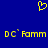 Yellow pixelated heart symbol above two identical yellow text strings on solid blue background.