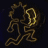 Animated contact sheet showing three sequential frames of a yellow stick figure running with arms raised against dark background.