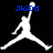 Pixelated white silhouette of a basketball player mid-air dunking against black background with blue text above.