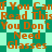Static image with orange text on a green and light blue checkered background repeating the phrase "If You Can Read This You Don't Need Glasses".