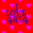 Red background with pink hearts and blue text reading 'I LOVE GREG' in pixelated style.