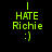 Four display identical text and emoticon with varying background colors: black, gray, white, and dark gray