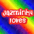 Rainbow gradient background with red text reading 'jazminky loves' above a red 'TAYLOR' label over a person's image, and 'swifTLL' text below another person's image.