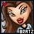 Six-frame animated contact sheet of a cartoon doll character with brown hair, red lips, and heart symbol above head, each frame showing slight facial expression changes over time.