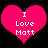 Two identical pink heart-shaped icons with white text reading "I Love Matt" on a black background.