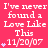 A static image with a bright pink background displays repeated white text reading "I've never found a Love Like This" and the date "11/20/07", each line accompanied by small purple star symbols.