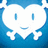 Pixelated icon with blue background and white heart-shaped character with crossed bones, paired with red text blocks reading 'i want a guy whos not afraid to hold hands or give me a hug infront of everyone'