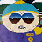 A 48x48 pixel buddy icon featuring a cartoon character with blue hair, sunglasses, and purple clothing on the top-left frame of a contact sheet, paired with bold black text reading "you will respect" and "my author - kaaaaah" across other sections.