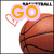A basketball-themed icon with changing text overlays and a heart symbol across four