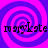 Four identical display a purple and pink spiral background with the text 'maykste' in black, each showing the same static image