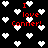Black background with white pixelated hearts and red text reading "I love Conner!" in multiple positions.