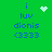 Green background with blue text 'i luv dionis (3333)' and animated white pixel symbols changing between heart, starburst, and circle patterns.
