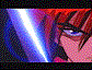 Animated sequence of a character's face with changing hair color and light effects, showing three distinct phases.