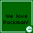 Green square icon with black text "We love Packman!" and a white Pac-Man ghost in the bottom-right corner.