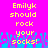 Pixelated text on a bright pink background with blue and purple pixel clusters at the bottom.