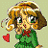 Pixelated anime-style character icon with green dress and red bow, next to black background text "Anime IM" and signature "cOm" on light beige backdrop.