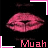 Animated contact sheet of 8 frames showing pink lips with dripping effect and "Muah" text on black background, arranged in 3x3 grid with gray transparency corner.