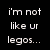 A four- with text and a LEGO brick image; top-left black background, top-right white background with blue/yellow text, bottom-left white background with blue/yellow text over red LEGO brick, bottom-right gray