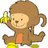 Pixelated monkey icon holding a banana, wearing orange shirt and yellow shoes, with 'Going' and 'Bananas' text below.