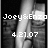 Black-and-white pixelated image with white text reading "JoeyS:Enzo" and "4.21.07" over a blurred background of vertical light and dark stripes.