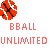 Pixelated red icon with black cross-like pattern and white fragments, below which pink text reads 'BBALL UNLIMITED' in blocky font.