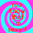Four identical display red text 'You know that I'm sexy!!' over a pink and cyan spiral background with pixelated edges