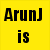 Yellow background with black text reading 'ArunJ is the #1 biggest fan of Richmond Tigers!!' and a small grayscale image of a circular object.