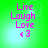 Green background with pink text reading "Live Laugh Love <3" and a light blue circular glow shifting position across four
