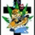 Pixelated character with green hair and blue clothing holding a flower, next to red text reading 'Happy Birthday Rick!' on a white background.