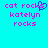 Pixelated cyan background with pink text reading 'cat rocks', 'katelyn', 'rocks' and a blue heart symbol replacing the 'o' in 'rocks' on the left side.