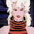 A pixelated cartoon-style icon featuring a character with white hair and striped top on the left, next to green text reading "Original Icons .com" on a dark background.