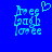 Pixelated blue text on blue background with a heart symbol above the text, showing two states where the heart is present in the first state and absent in the second.