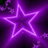 A purple neon star with a glowing outline against a dark background, featuring subtle light effects and faint floral patterns.