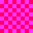 A static image of a pink and red checkered pattern with two faint, overlapping -like shapes on the right side