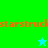 Pixelated orange text 'starstruck' repeats across green and cyan backgrounds with a blue star above and green star below.