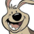 Pixelated cartoon dog with tan fur, black nose, and open mouth showing teeth on white background; green text 'Original Icons .com' on dark green