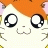 A 48x48 pixel buddy icon featuring a cartoon hamster character with orange hair and large eyes on the left, next to black background text reading "Anime IM" above stylized "c0m" on the right.
