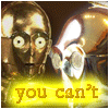 Animated sequence of a golden robot with large eyes and a metallic body, displaying sequential text on a yellow glow beneath it.