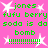 Pixelated green text on pink background with white starbursts and dotted lines, repeating phrases and symbols across two identical sections.