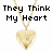 Pixelated heart-shaped pendant on gold chain with overlaid text fragments, showing partial and full views of the necklace.