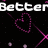 Black background with pink dotted hearts and lines, white text repeating Better Than You, a white smiley face :), and scattered purple dots.